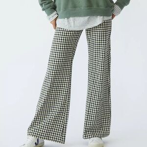 Jules & Leopold Monochrome Plaid Wide Leg Pants